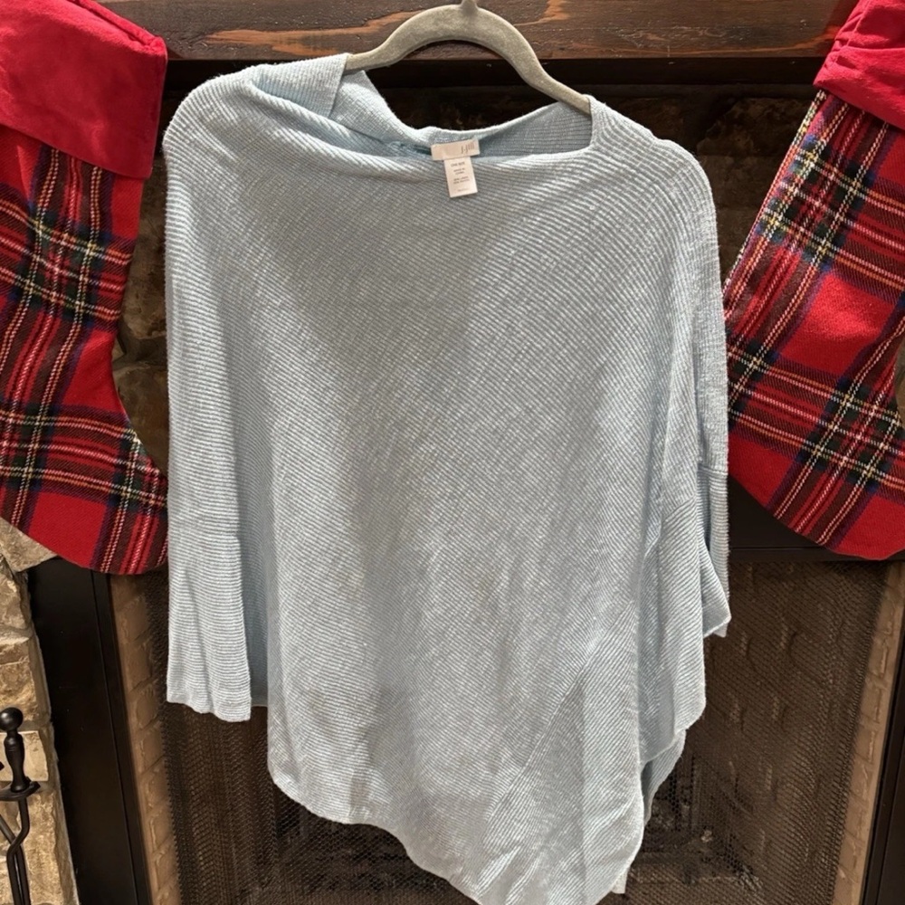 J. Jill Soft Blue Women's Poncho elegant, light blue